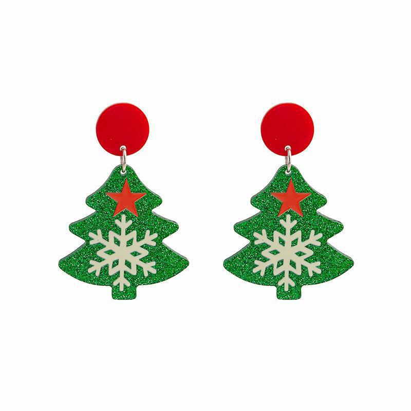 

Exaggerated Snowflake Earrings: Creative Acrylic Christmas Design for Women