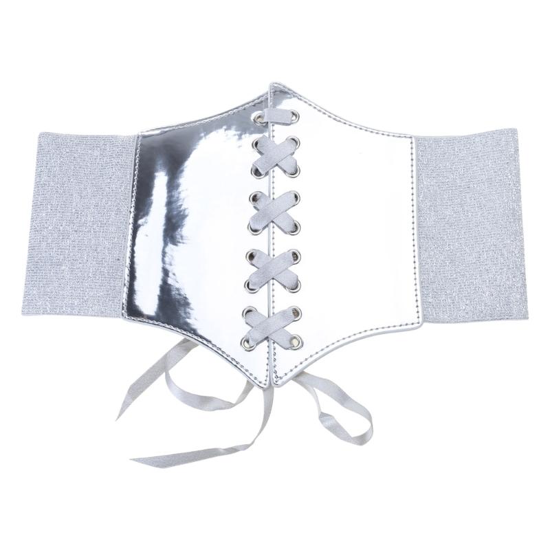 

Elastic Belt for Dress y2k Corset Underbust Wide Dress Belt Silver Corset Belt Silver Belt For Women Waist Cinchs Belt 1 серебряный