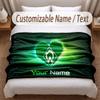 Werder Bremen FC Printed Flannel Blanket Custom Name Text Soft Warm Throw For Bedroom Holiday Gift