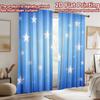 2D Flat Printing 2pcs Curtain Curtains Starry Blue Stripes Digital Printed Polyester Drapes All Season Party & Holiday Decor