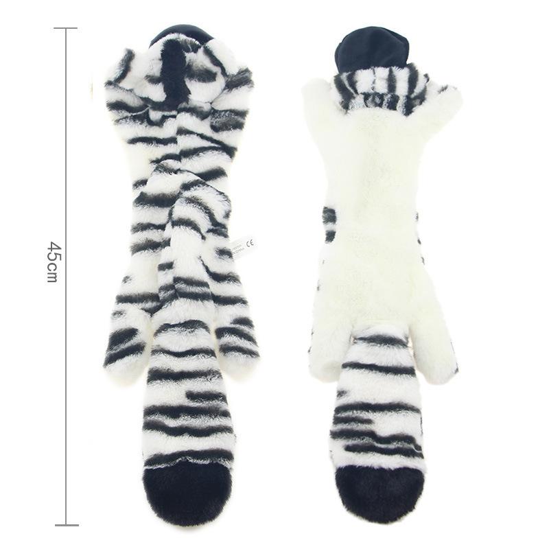 Funny Simulated Animal No Stuffing Dog Toy With Squeakers Durable Stuffingless Plush Squeaky Dog Chew Toy Crinkle Pet Squeak Toy