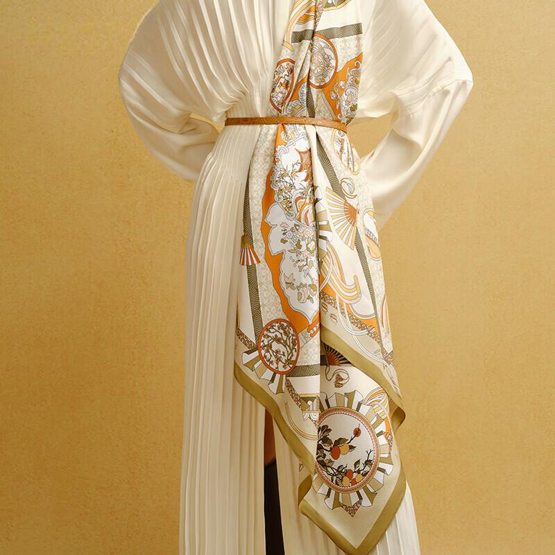 Wanshili 88cm Mulberry Silk Square Scarf