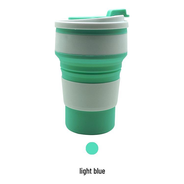 350ml Portable Silicone Collapsible Cup with Lid - High Temp Resistant & Anti-Scald Coffee Mug