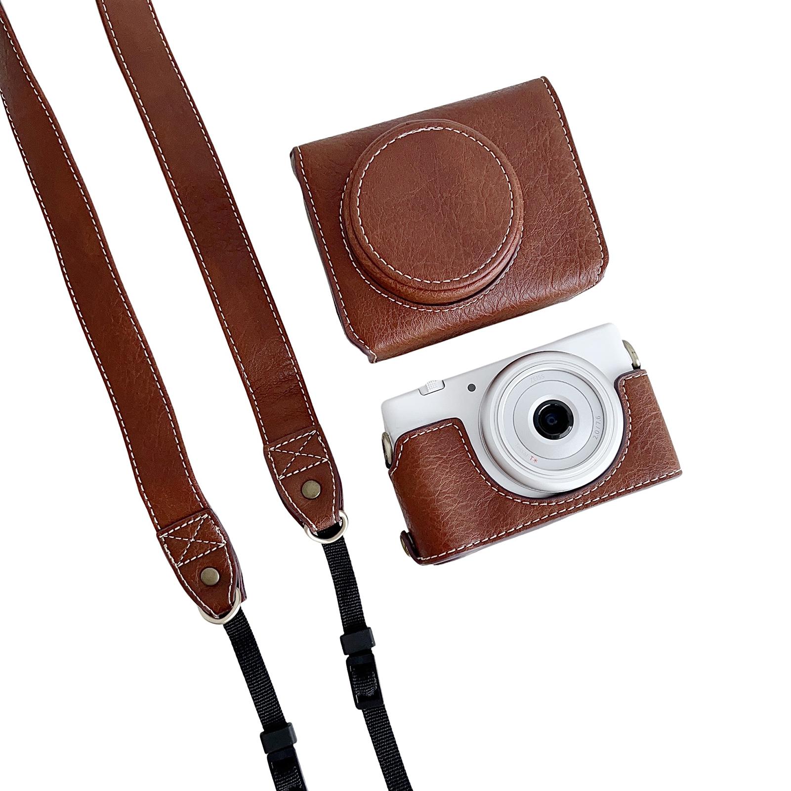 

Защитный чехол для цифровой камеры Сумка для хранения камеры из искусственной кожи со съемным плечевым ремнем коричневый