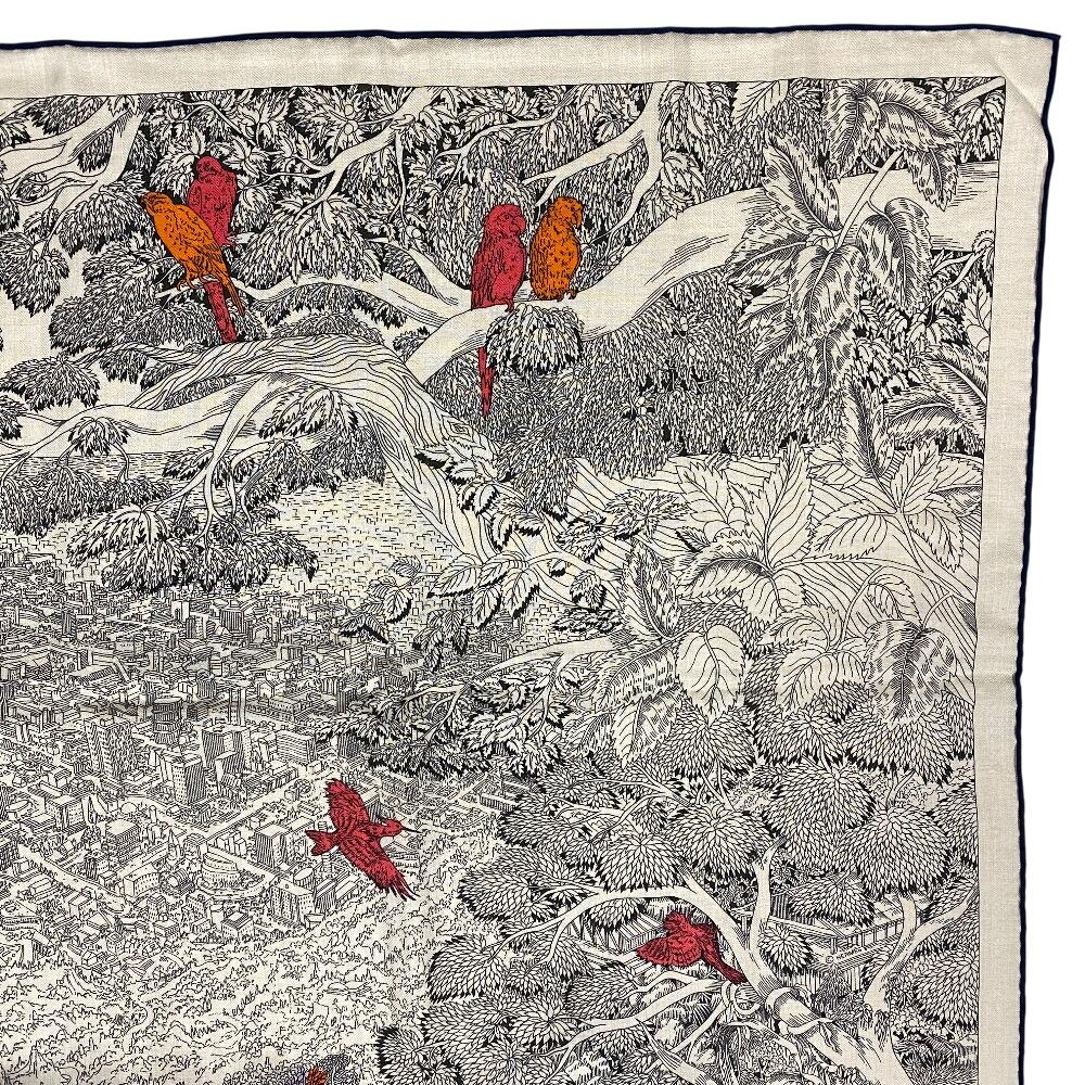 HERMES Kasisir Carre 140 Carrejean cashmere Natural reversion scarf multicolor cashmere Used