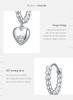 S925 Sterling Silver Beaded Hoop Earrings with Heart Dangle Zircon Heart Drop Earrings for Women Fashion Jewelry