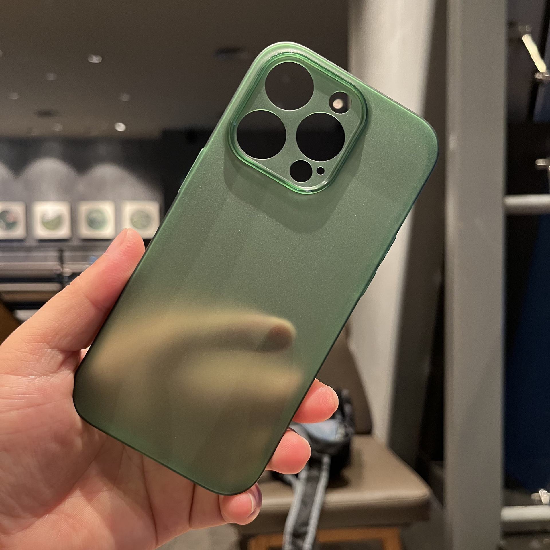 

Apple 15/14/13 Матовый мягкий чехол, 14 Pro Max Ультратонкий защитный чехол 12 For Apple 15 Pro Max зелёный/прозрачный