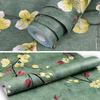 Blumen Schäl- und Klebe-Wandverkleidung Rosa Pflaumenblüte Abnehmbares Selbstklebendes Kontaktpapier Schubladenregal-Auskleidung Vinylfolie Zur Dekoration