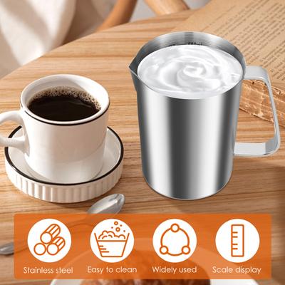 Stainless Steel Graduated Measuring Cup Coffee Latte Decoration Milk Coffee Measuring Cup Suitable for Families and Coffee Shops