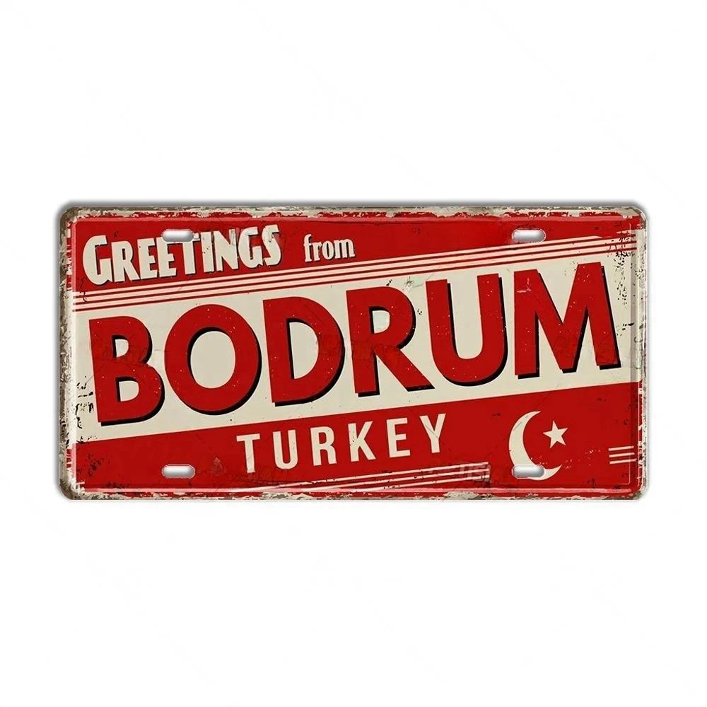 Placa de metal Turquia Portugal Placa de licença Portugal Marco Cidade Estado Placa decorativa Garagem Clube Caverna do homem Bar Pub Decoração de parede