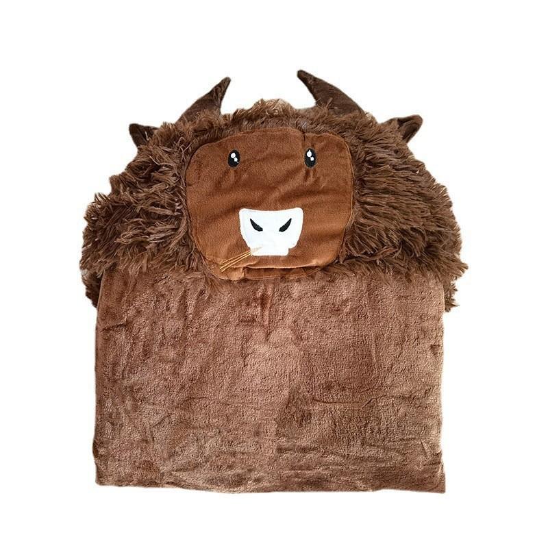 Kapuce Cape Animal lenochod Tučňák Yak Cartoon Vyšívací oboustranná deka Flanelová deka Nositelná teplá Cape Domácí kabát