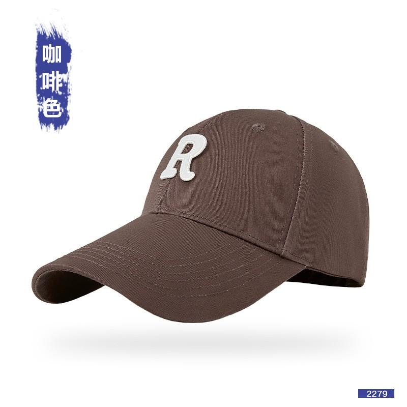 Korean Style R Baseball Cap Women Men Adjustable Wide Brim Sun Hat Cotton Casual Sport