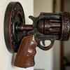 Vintage Wall Sconce Light, Resin Pistol Shaped Statue Night Light, Decorative Indoor Wall Mount Lamp for Bedroom Bedside Living Room Hallway,