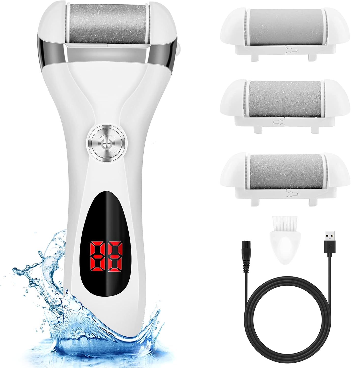 

Rechargeable Callous removers 3 Grinding Heads Waterproof Foot Scrubber File United States