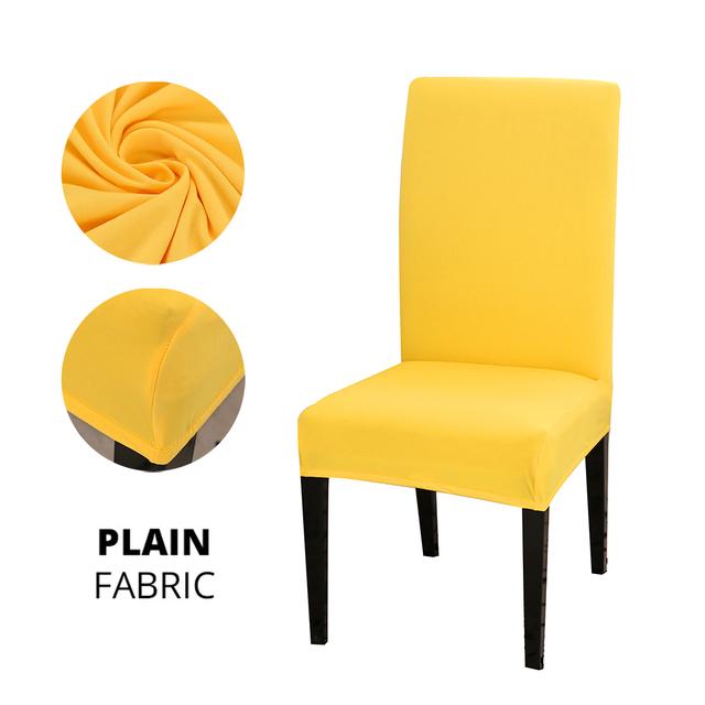 Ensfarget Stoltrekk Stretch Spandex Slipcover Protector For Kjøkken Stol Sete Hotell Bankett Bryllup Spisestue 1 /2 /4 /6 Stk