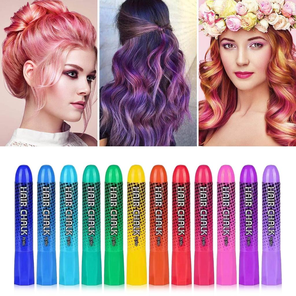 12-color Water-based Hair Pen Easy To Clean And Carry Bright Colors 2ML