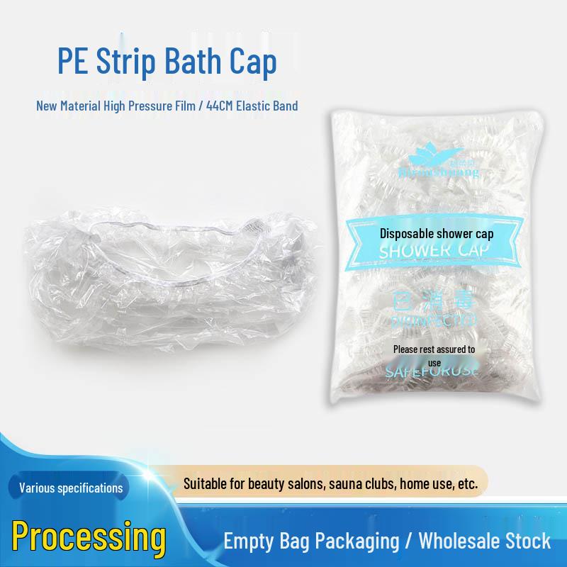 100-Pack Disposable Transparent Waterproof Shower Caps for Bath and Beauty Salon