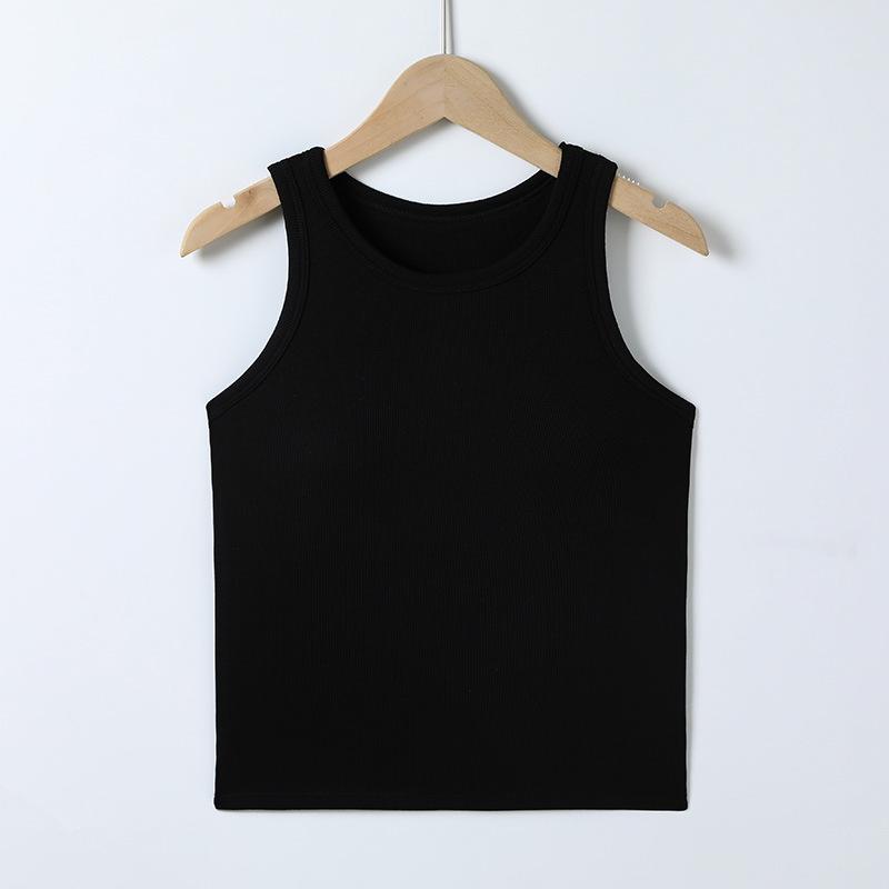 Women's Seamless Sleeveless Vest with Built-in Bra - No Underwire, Slimming Fit