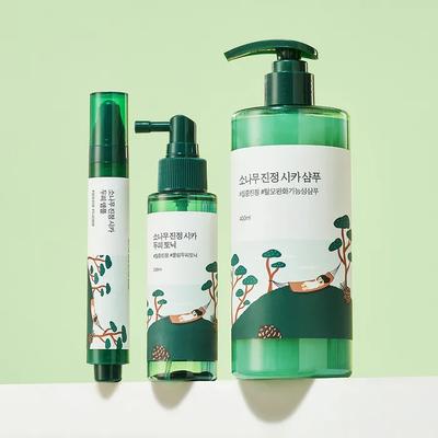 [SET]_Set Rilassante Pino Cica per Capelli 3 Pezzi (Shampoo + Tonico/Fiala per il Cuoio Capelluto)