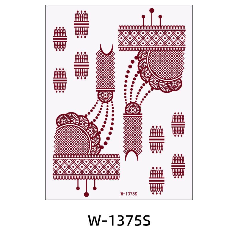 Zhengxiang 2025 Waterproof Brown Floral Lace Henna Tattoo Sticker