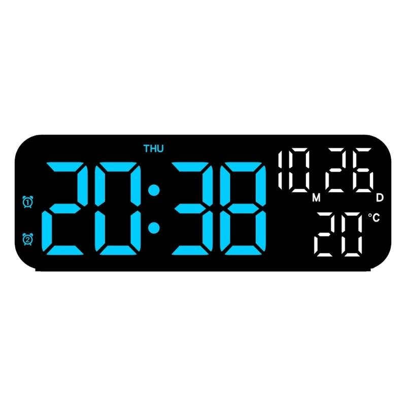 Versatile LED Alarm Clock with Temperature and Humidity Display Durable 12/24 Hour Format and 3 Adjustable Brightness