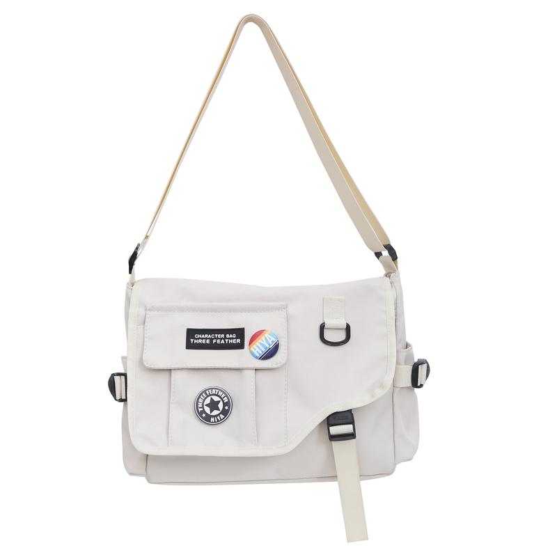 Dámská jednobarevná crossbody taška Pánská taška Messenger s velkou kapacitou Studentská taška přes rameno