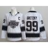 Los Angeles Kings Geborduurde Hockey Jersey Mannen Vrouwen Unisex IJshockey Fan Kleding Zwart Wit Streetwear Stijl
