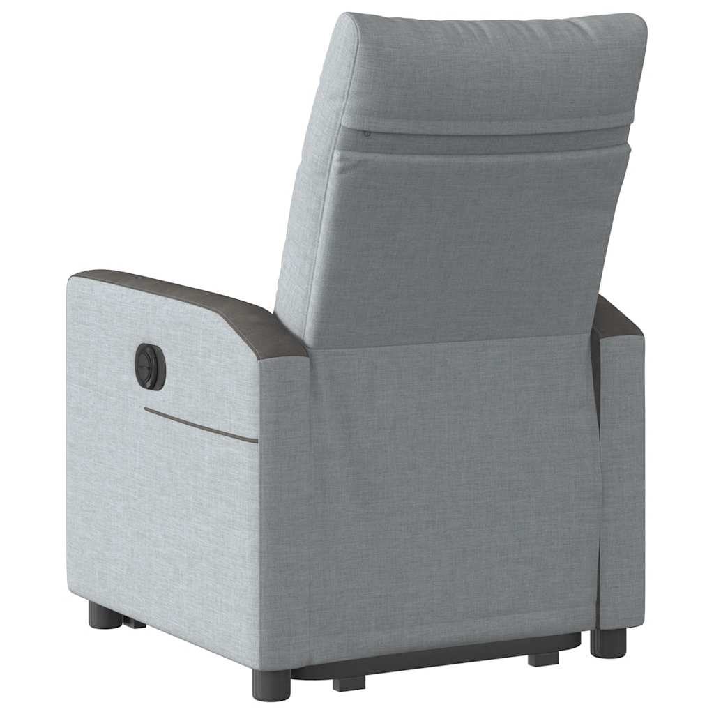 Electric Recliner Chair with Rising Function Light Grey Fabric