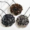 European and American strap necklace fashion personality leopard print three-dimensional flower choker autumn and winter exaggerated neck chain