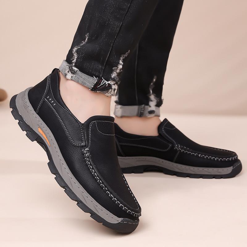 Men's shoes Outdoor casual shoes Men's wear-resistant tooling leather shoes Non-slip sports hiking shoes Men's
