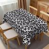 Black Grey Leopard Print Tablecloth Snow Cheetah Animal Skin Pattern Table Cover Kitchen Decoration