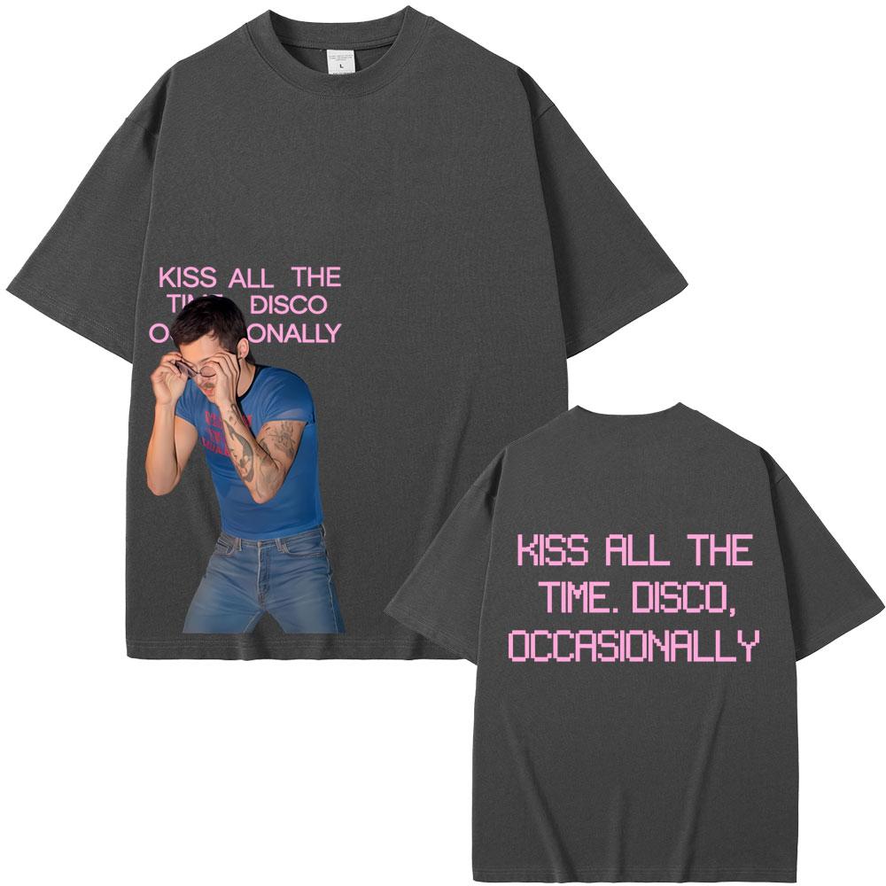 Kuss Die Ganze Zeit Disco Gelegentlich Album Gleicher Stil Druck T-Shirt Herren Mode Popmusik T-Shirt Männlich Baumwolle Übergroße T-Shirts