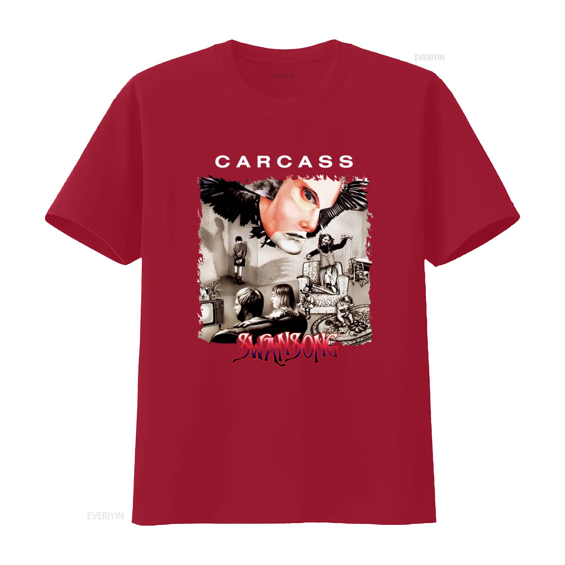 

Carcass Swansong Music Cotton T shirt Featuring Bill Steer Daniel Wilding Artwork vintage Washed fashion Soft Stretched S