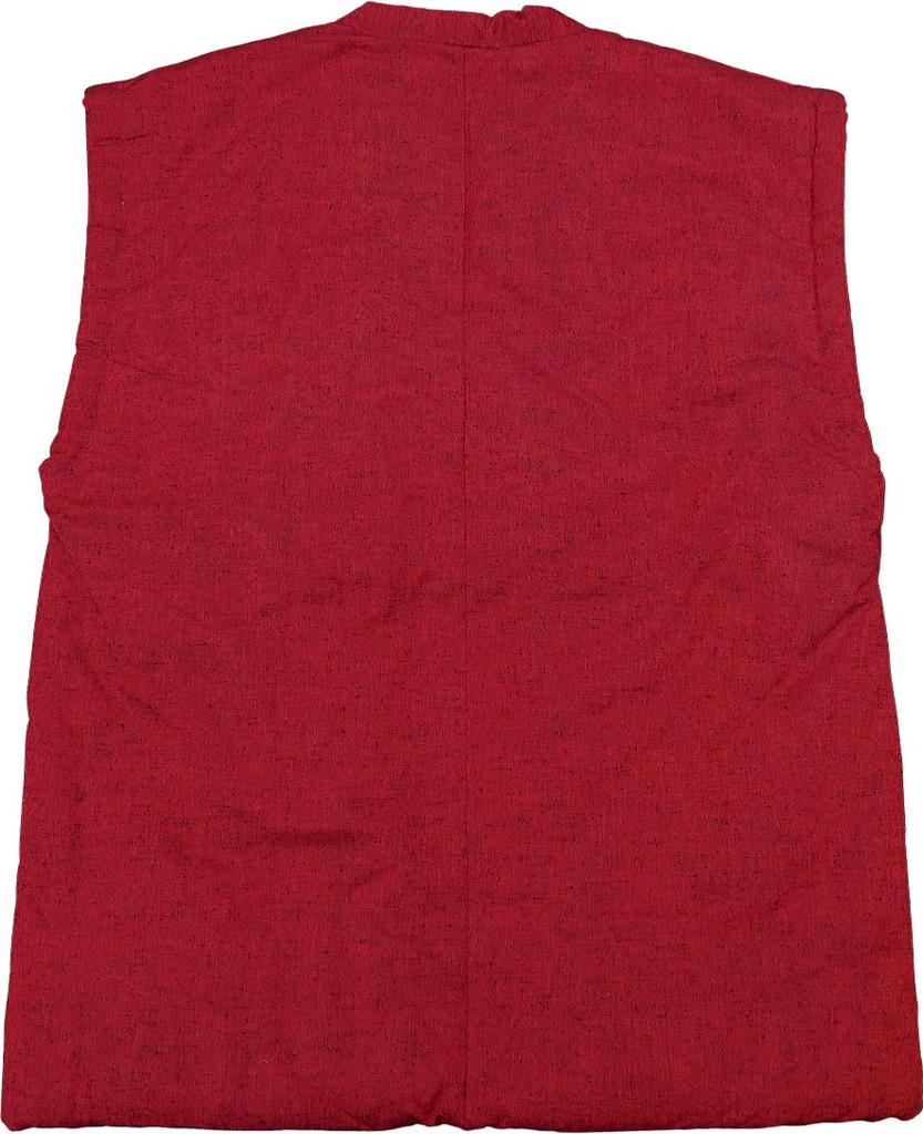Authentic padded happi sleeveless Patchwork C free size Made in Japan [Yoshiwaka] Kurume-made coat, poncho! (red tones) Men's
