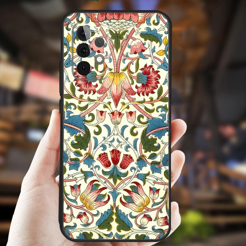 Custodia William Morris Per Samsung Galaxy A54 A34 A24 A14 A12 A32 A52 A51 A71 A50 A70 A13 A33 A53 A52S Cover
