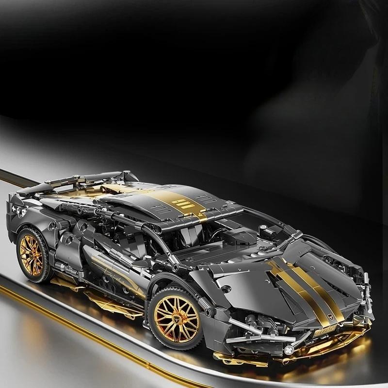 

Technic Sports Car Building Blocks Toys 1:14 черно-золотых конструкторов MOC, гоночные модели суперкаров в качестве подарка на день рождения для мальчиков и взрослых No Box
