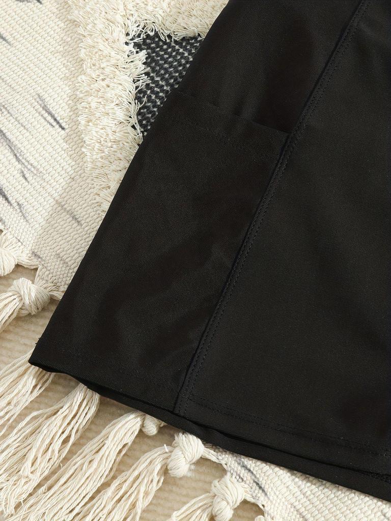 2026 Plus Size Black Casual Short Skirt - Women's Spring/Summer Fashion