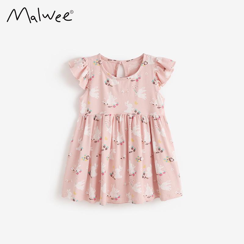 Летнее платье-принцесса Malwee для девочек - Стильное с круглым вырезом и коротким рукавом 140