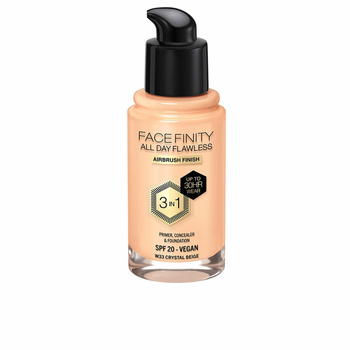 

Max Factor Face Finity All Day Flawless Кремовая основа под макияж 3-в-1 Spf 20 Nº W33 Crystal beige 30 мл