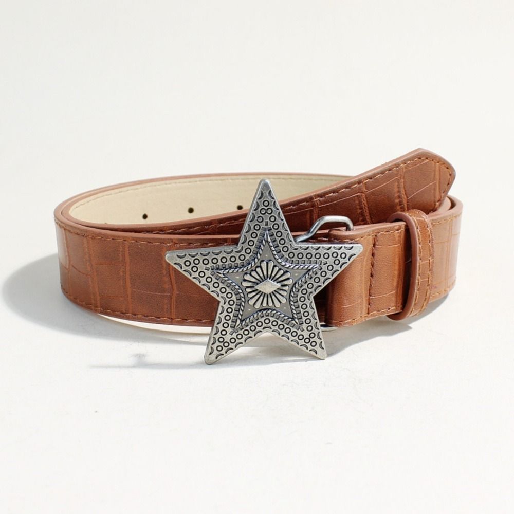 Gothic Y2K Belt Subculture Star Buckle Waistband Cool Men Belt Male