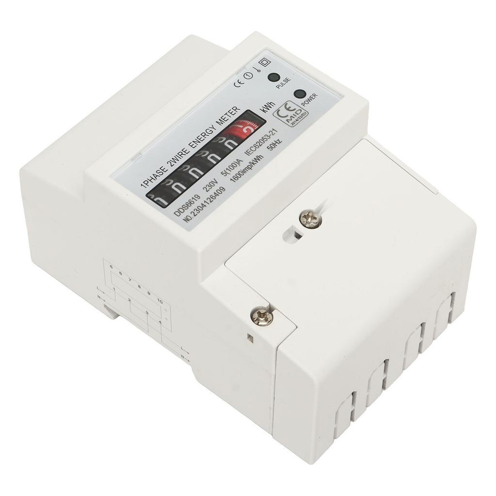 Stromzähler Einphasig DIN-Schiene Stromverbrauch Wattmeter Energiezähler Stromverbrauchsmonitor 230V 5(100)ZU