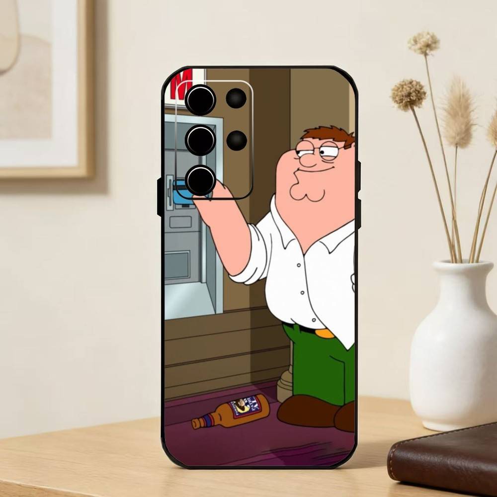 F-Family Funny Guy Phone Case For Samsung S25,S24,S21,S22,S23,S30,Ultra,S20,Plus,Fe,Note,5G Black Cover