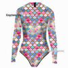 Mermaid Style 3D Fish Scale Women's Long Sleeve One-Piece Swimsuit