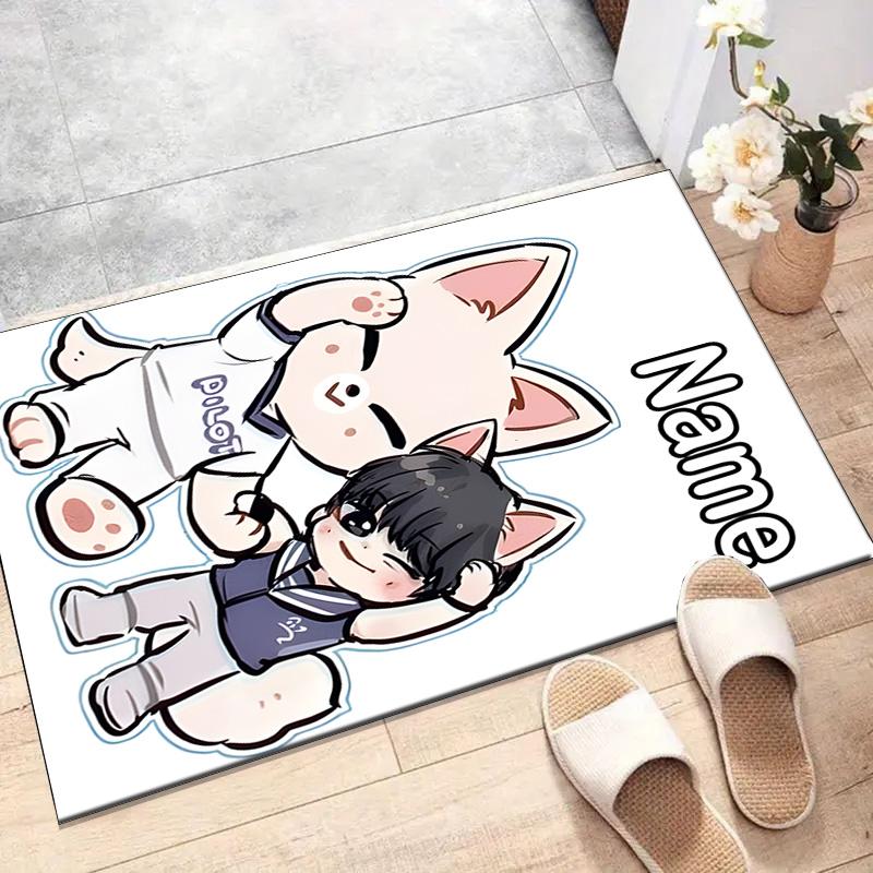 Custom Kpop Team Mat Personalized Name, Polyester Washable Indoor Entryway Rug, Gift for Christmas, Easter, Thanksgiving Day