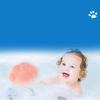Tragbarer weicher Baby-Badeschwamm mit Hautschichtenentferner und Lanyard, Duschbälle in Katzenpfotenform, Baby-Gesichtswaschschwamm, Badezubehör