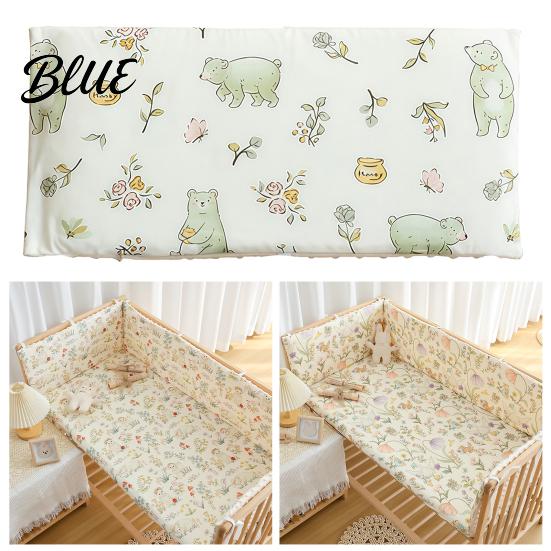 Easy Install Crib Protector Breathable Bumper Pad for Toddler Bed Soft Cotton Bed Rail Baby Shower Gift Newborns with Secure Straps Washable
