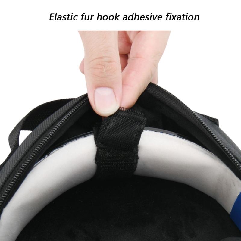 Headphone Carrying Case Organiser Bag with Zippered Pocket for Charging Cable Accessories Storage Black