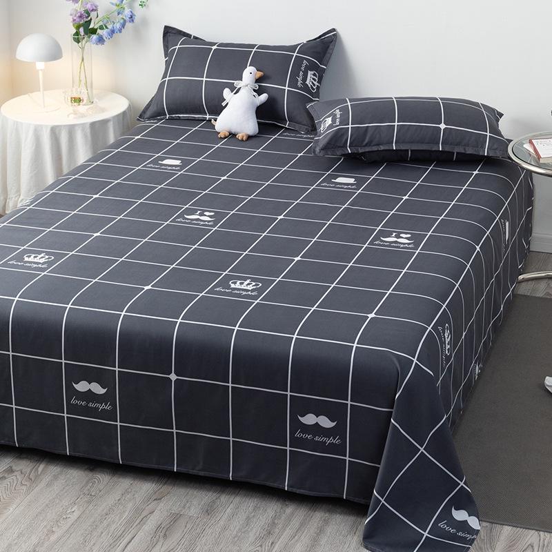 Winter Single Bed Sheet and Quilt Cover Set - 1.5m, Washed Cotton, Includes Pillowcase, Dormitory Style