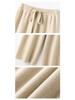Women's Wool Wide-Leg Cashmere Pants - Soft Drapey Straight-Leg for Autumn and Winter