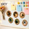 Halloween Magnet Sets 1/6Pcs Oval Frame Fridge Magnet, Wooden Vintage Refrigerator Magnets Kitchen Decoration Accessories, Party Favors